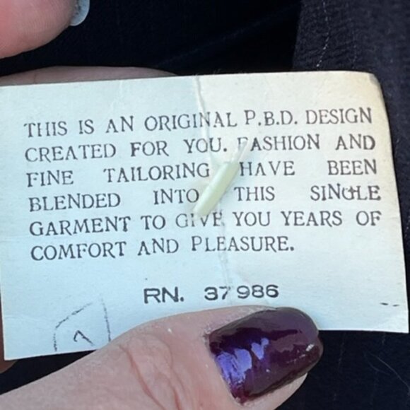 Peabody House NWT Women's Vintage Navy Blue Pinstripe Suit Skirt Set Size 11/12 - Picture 15 of 16